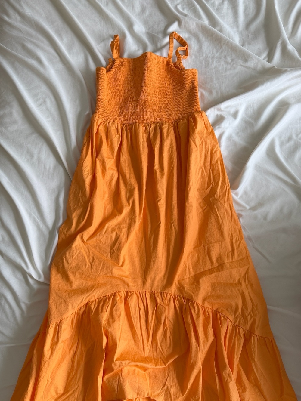 Laundry by Shelli Segal Orange Smocked Maxi Dress